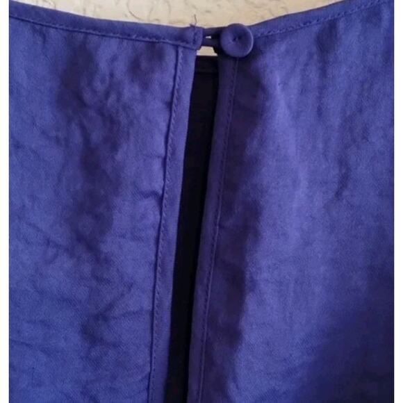 Rebecca Taylor Recycled Polyester Flowy Crepey Purple-Blue Cap Slv Mini Dress 6 - Picture 7 of 12